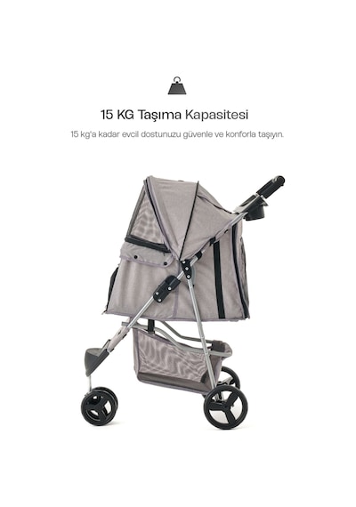 Justie Pet Sidney Kedi & Köpek Arabası 80 x 46 x 99 CM