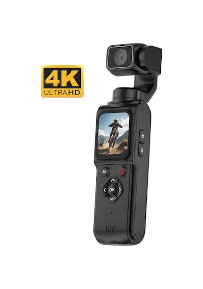 4k Hd El Tipi Akıllı Aksiyon Kamerası Profesyonel Vlog Kamera, 330 Dönebilir, 2400 Mah , 75mp