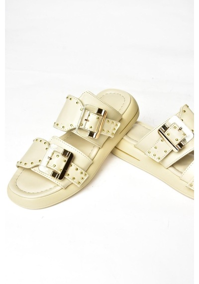 Fox Shoes S518106509 Bej Kadın Terlik Bej