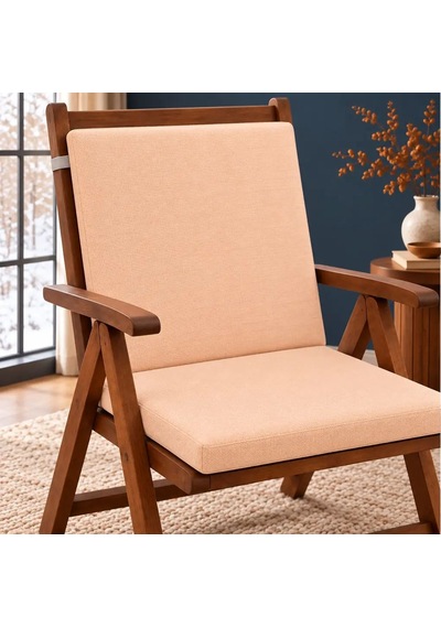 Tek Parça Sırtlıklı Sandalye Minderi 80 40 4 Cm Kayısı 80 40 4 Cm Çok Renkli
