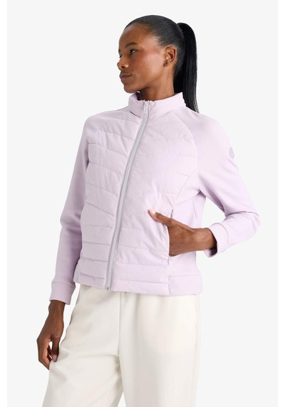 Defacto Defactofit Su Geçirmez Slim Fit Dar Kesim Dik Yaka İçi Polarlı Şişme Mont E9257ax25aupr77 Mor