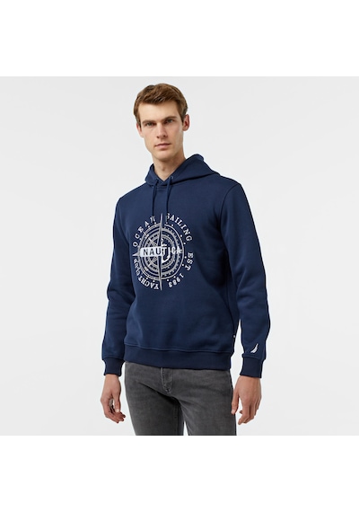 Nautica Erkek Lacivert Regular Fit Sweatshirt Baskılı K47037t Lacivert