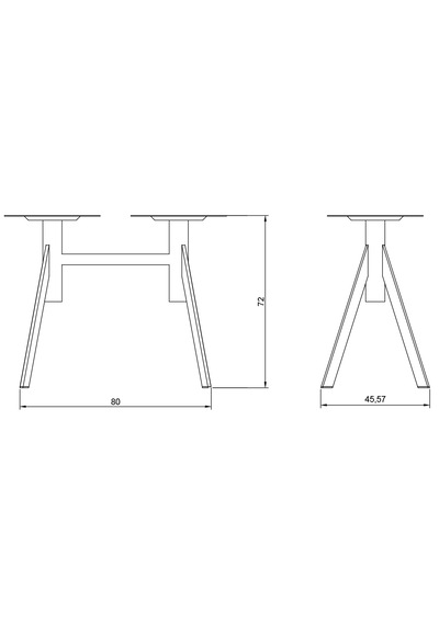 Fl 102 Fuoz Masa Ayak Ayak Dikdörtgen 80 X 45,57 X 72 H Cm Siyah