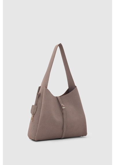 Shule Bags Allure Süet Omuz Çantası Vizon
