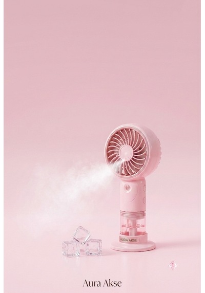 Su Destekli Mini Fan Pembe