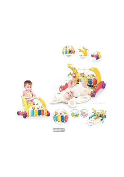 Bıb6016- Vardem Piyanolu Bebek Yürüteci Ve Tavşan Desenli Kırmızı