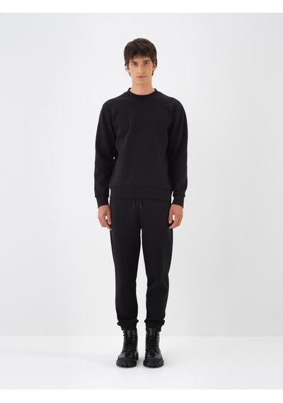Xint Siyah Pamuk Dokulu Regular Fit Sweat Pantolon 380186