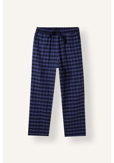 Defacto %100 Pamuk New Regular Fit Kareli Cepli Uzun Boy Flanel Pijama Altı H9669ax26aunv135 Lacivert-nv135