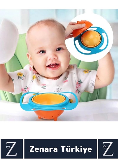 Premium Bpa Free Pratik Kolay Temizlenir Dönen Tasarım Eğlenceli Dökülmeyen Bebek Mama Kasesi Çok Renkli