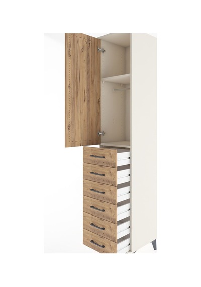 Hyperion Dolap 2 Raflı 6 Çekmeceli Tek Askılı 44x44x221 Aytaşı-çam Aytası