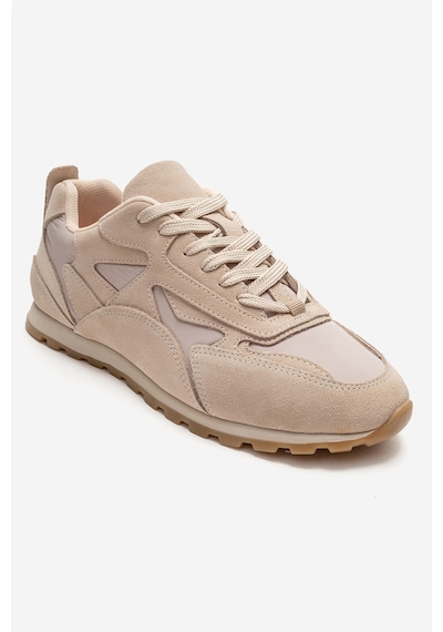 Luvishoes Sahra Bej Süet Hakiki Deri Kadın Sneaker Bej