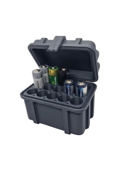 Aa Pil Saklama Kutusu 3d Baskı Taşıma Kutusu 15'li Pil Organizer Kutu Gri