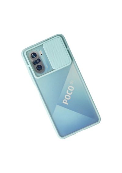 Newface Xiaomi Poco F3 Kılıf Palm Buzlu Kamera Sürgülü Silikon - Turkuaz Turkuaz