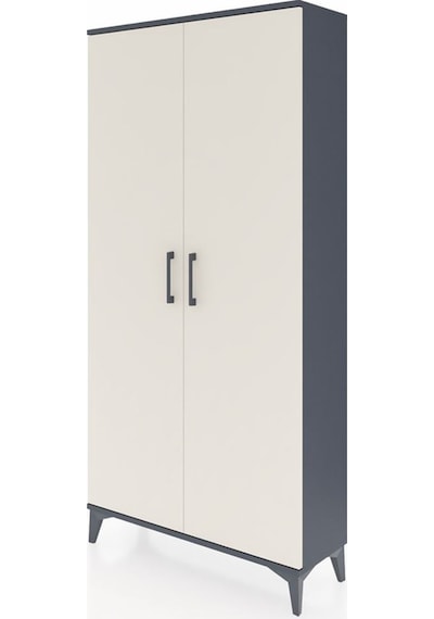 Arges Dolap 2 Kapaklı Tek Askılı 88x30x182 Antrasit-aytaşı Antrasit