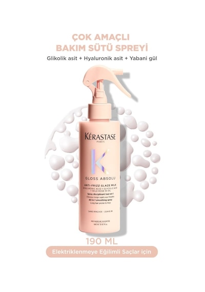 Gloss Absolu Elektriklenmeye Eğilimli Saçlar Için Çok Amaçlı Bakım Sütü Spreyi 190 Ml