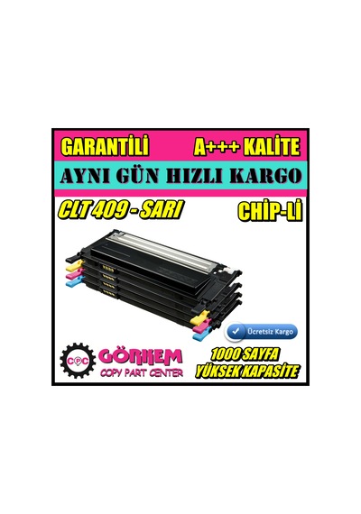 Samsung Clx3170 / Clx3170Fn Toner Uyumlu Sarı / Clt-Y409S