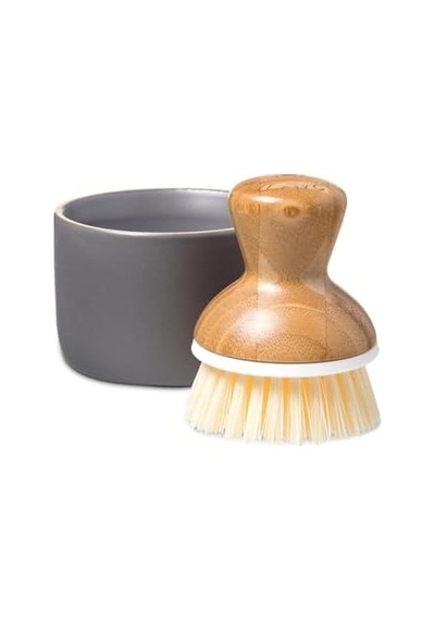 Full Bubble Bis Keramik Seifenspender & Scrubber Schwamm Set, Weiß, Grau/weiß, Dish Brush + Dispenser 12 Izgara
