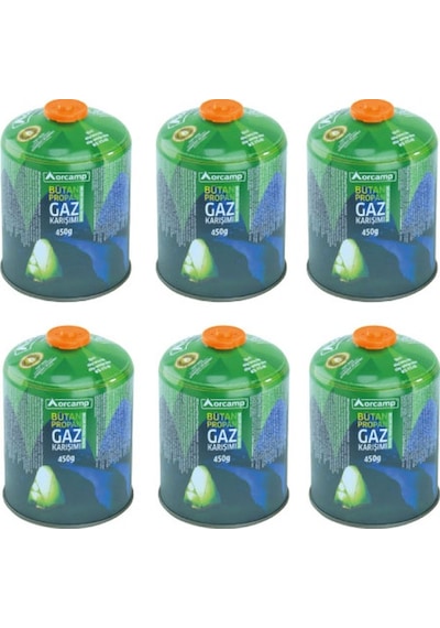Orcamp 450 gr Kamp Kartuş Tüpü 6 lı Çok Renkli