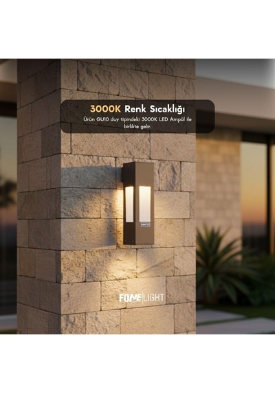 Luxera Modern Dış Mekan Duvar Apliği - Antrasit Gri Ip65 Su Geçirmez Bahçe Aydınlatması - 3000k Gün Işığı Dekoratif Cephe Lambası - Alüminyum Gövde Dikdörtgen Tasarım Diğer