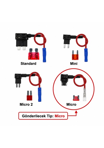 Mikro Japon Tip Alçak Profil Sigorta Çoklayıcı Fuse Tap Sigorta Çogaltıcı Sigortadan Elektrik Alma 1 Adet Diğer