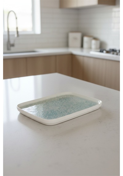 Verona Kare Servis Tabağı 22x22cm Dijital Asel Rinart Krem