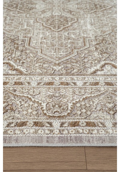 Matris Mı004r Krem Kahve Halı Modern Pamuk Taban Akrilik Tozuaz Salon Yatak Odası Koridor Halısı-1332