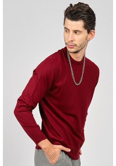 Pave Erkek Bisiklet Yaka Yün Kazak 4536063 Bordo Bordo
