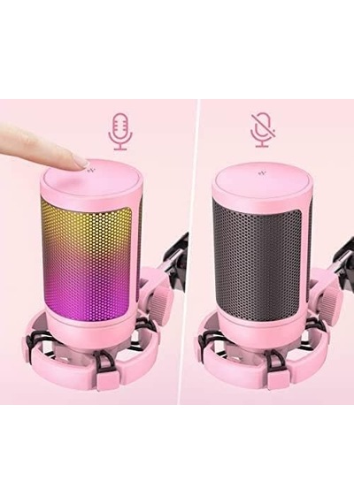 Ampligame A6t Twitch - Youtuber - Gamer - Tiktok - Yayıncı Usb Mikrofon Seti Pembe