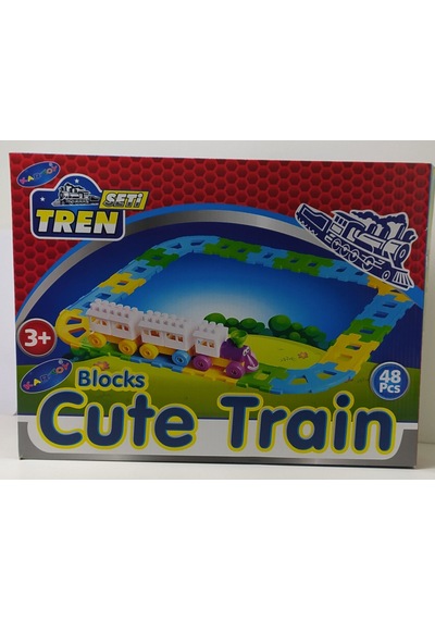 48 Parça Puzzle Eğitici Tren Ve Demiryolu Seti