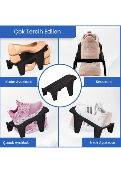 10 Adet Tekli Ayakkabı Rampası Plastik Siyah Tr Diğer