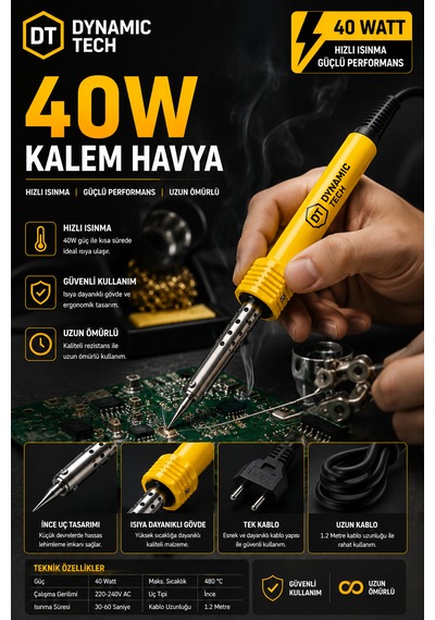 40w Profesyonel Lehim Makinesi Kalem Havya