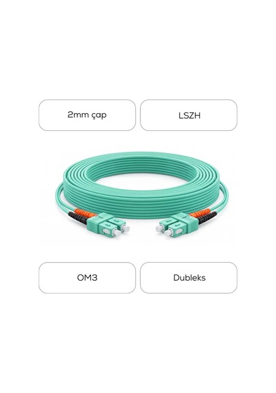Alfafonet Sc/pc-sc/pc Multimode Om3 Dupleks 10 Metre Fiber Patch Cord