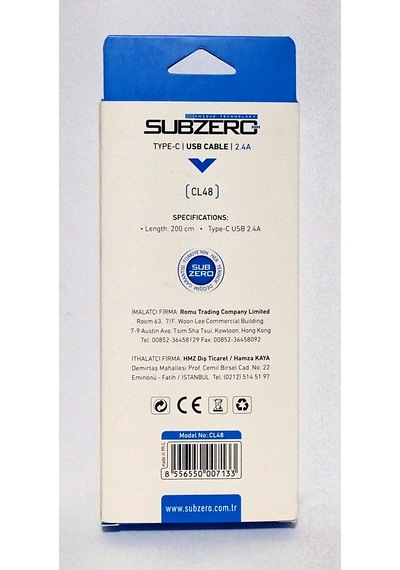 Subzero Cl48 Typ-c Hızlı Şarj Ve Data Kablosu 2,4a /2m 1