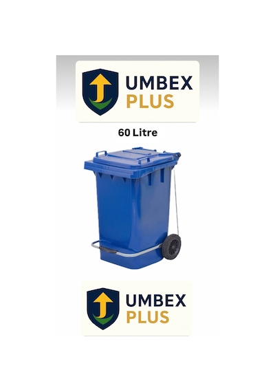 Umbex Plastik Pedallı Çöp Konteyneri 60 Litre Plastik Konteyner - A Isıya Karşı Dayanıklı Malzeme Mavi