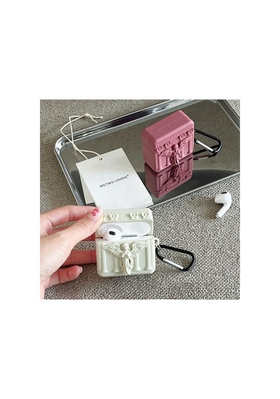 Caseonn Apple Airpods Uyumlu 5 Kılıf Antik Melek Bej