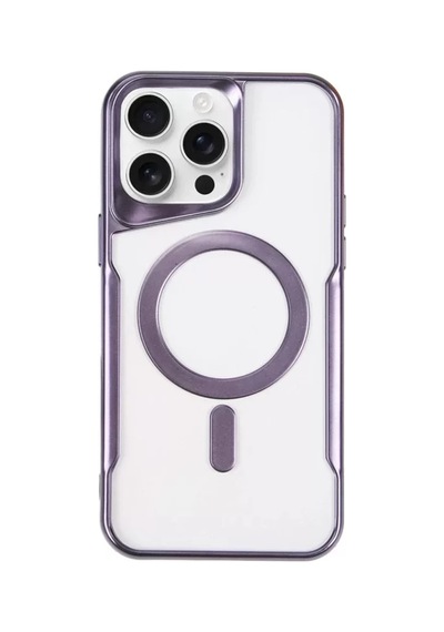 Newface Apple İphone 15 Pro Max Kılıf Boyi Magsafe Silikon Kapak - Derin Mor