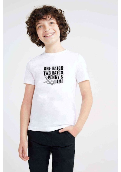 Tshirthane Punisher One Batch Two Batch Baskılı Unisex Çocuk Beyaz Tshirt