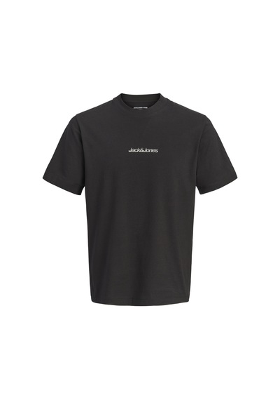 Jack & Jones Büyük Beden Sirt Baskili Regular Fit Tisört - Echo - 12308024 Siyah