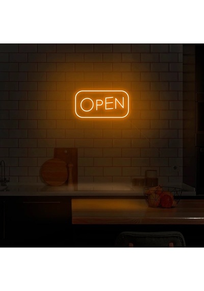 Open Yazılı Neon Tabela Kırmızı