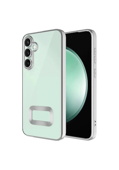 Samsung Galaxy Uyumlu A56 Kılıf + 9h Ekran Koruyucu Set Kamera Lens Korumalı Şeffaf Parlak Kenar Logo Açık Çok Renkli