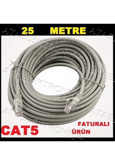 25 Metre 25M Hazir Tak Çaliştir Internet Kablo Cat5 Cat 5