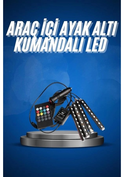 Araç İçi Ayak Altı Led 12 Led Işık Sese Müziğe Duyarlı Rgb Işıklı Aydınlatma Seti