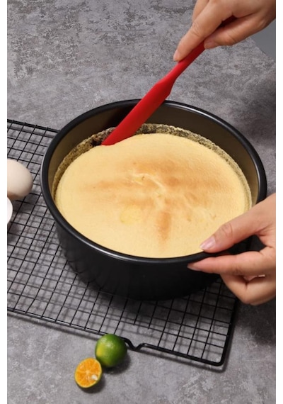 Silicolife Pasta Sıvama Spatulası, Silikon Çikolata Krema Reçel Sıyırma Sıvama Bıçağı Spatulası 25cm Kırmızı Kırmızı