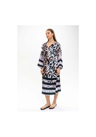 Mayovera Kimono - Modern Leopar Tasarım Çok Renkli