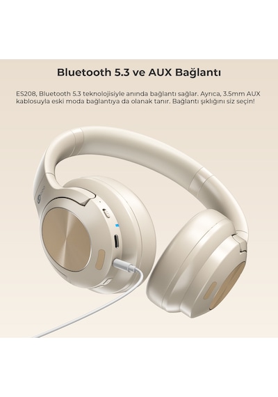 Lecoo ES208 Bluetooth 5.3 Kablosuz Mikrofonlu Kulak Üstü Kulaklık