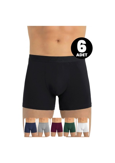 Öts Erkek 6 Lı Modal Boxer Modal Ekstra Konforlu Kalıp 2641-6 Renkli