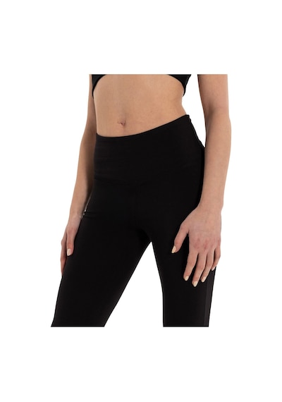 Inguz Roll Up Flare Toparlayıcı Yoga Pantolon Siyah