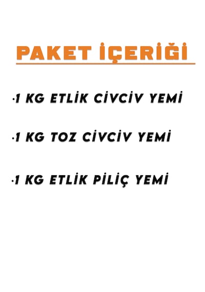 İpek Değirmen Etlik Toz Civciv Yemi Tavuk Büyütme Gelişim Set 3 x 1 KG