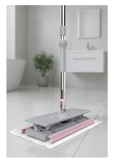 Nobera Click Mop Kıskaçlı Sıkıştırmalı Mop Tüm Bezlere Uyumlu, 360 Hareketli Başlık, 8 Bez Hediye
