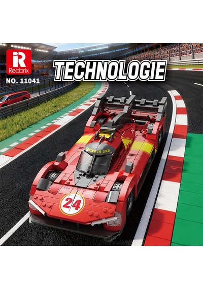 Reobrix Technic 11041 1/12 Ferrari 499p Araba Yaratıcı Yapı Blok Seti Building Blocks - 1370 Parça